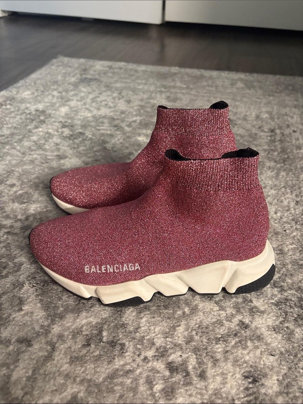 Balenciaga Metallic Rose Speed Runner Sneakers